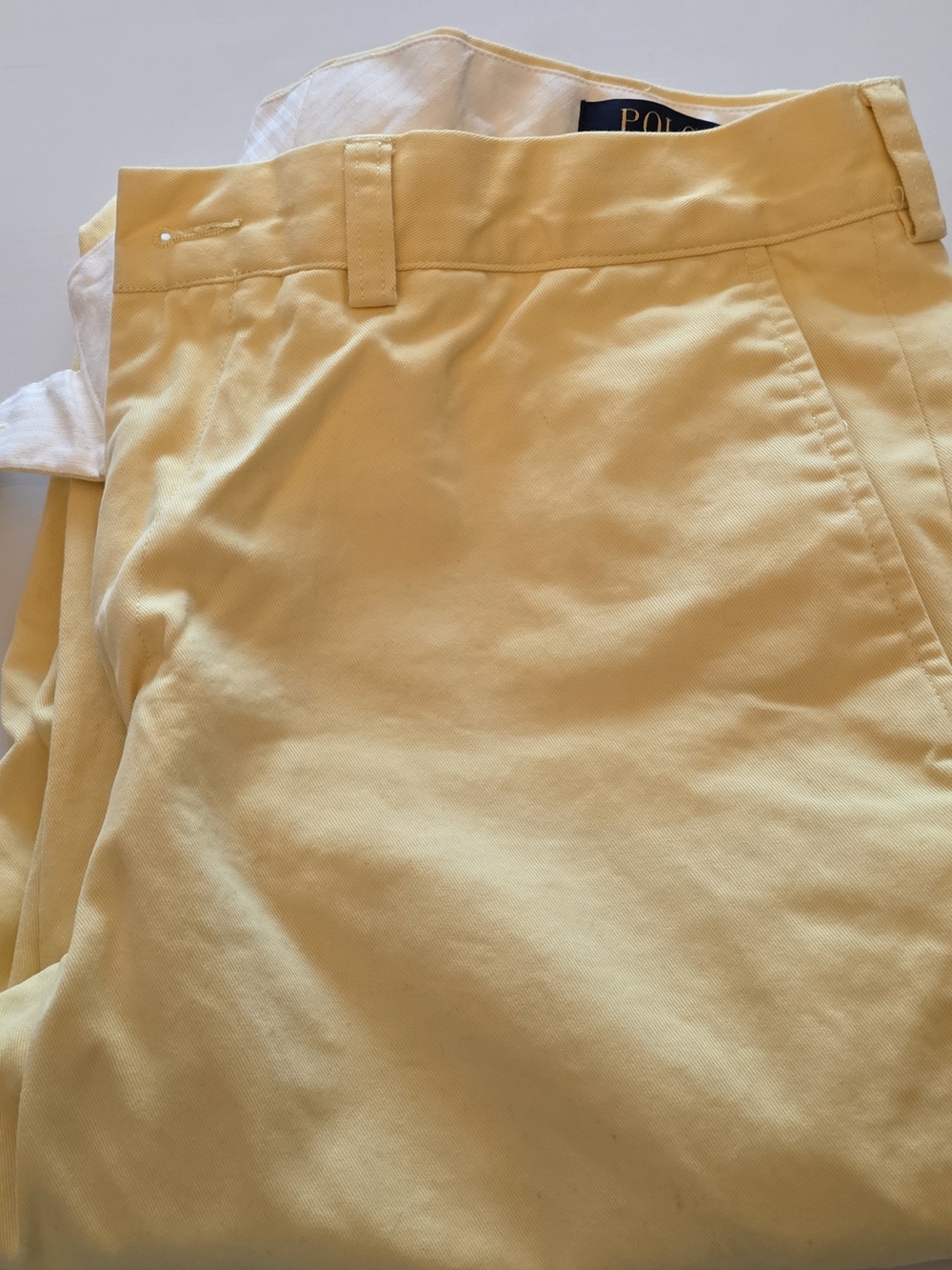 Light Yellow Cotton Chino Ralph Lauren Mens Pants - Picture 6 of 6